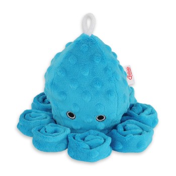 Χταποδάκι Αγκαλιάς με Κουδουνίστρα - turquoise - polka dot minky
