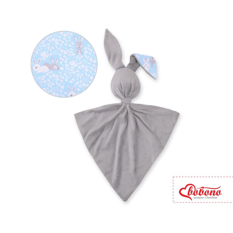 Cuddly rabbit double-sided - blue rabbits