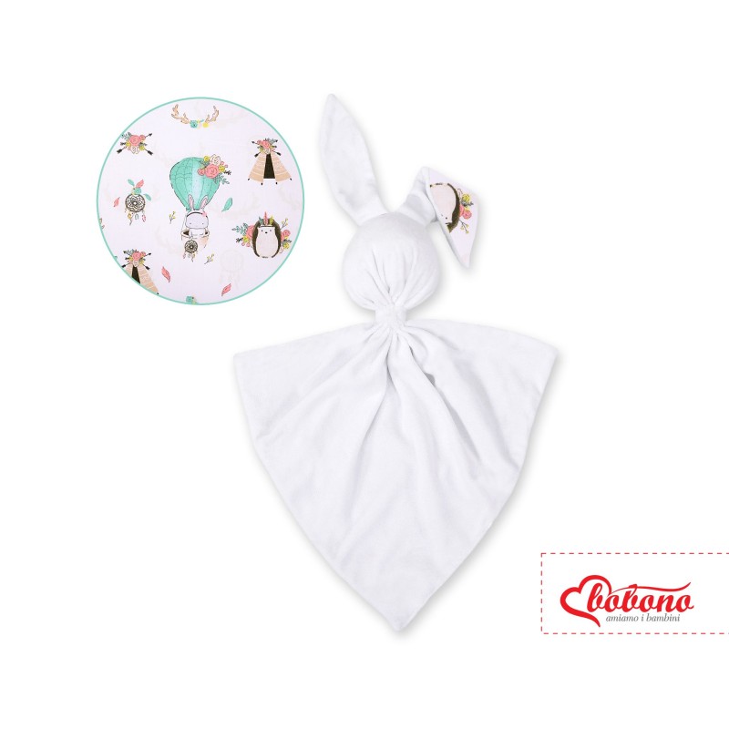 Cuddly rabbit double-sided - foxes beige