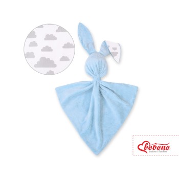 Cuddly rabbit double-sided - clouds gray/blau