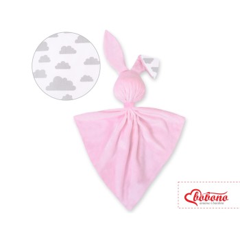 Cuddly rabbit double-sided - clouds gray/pink