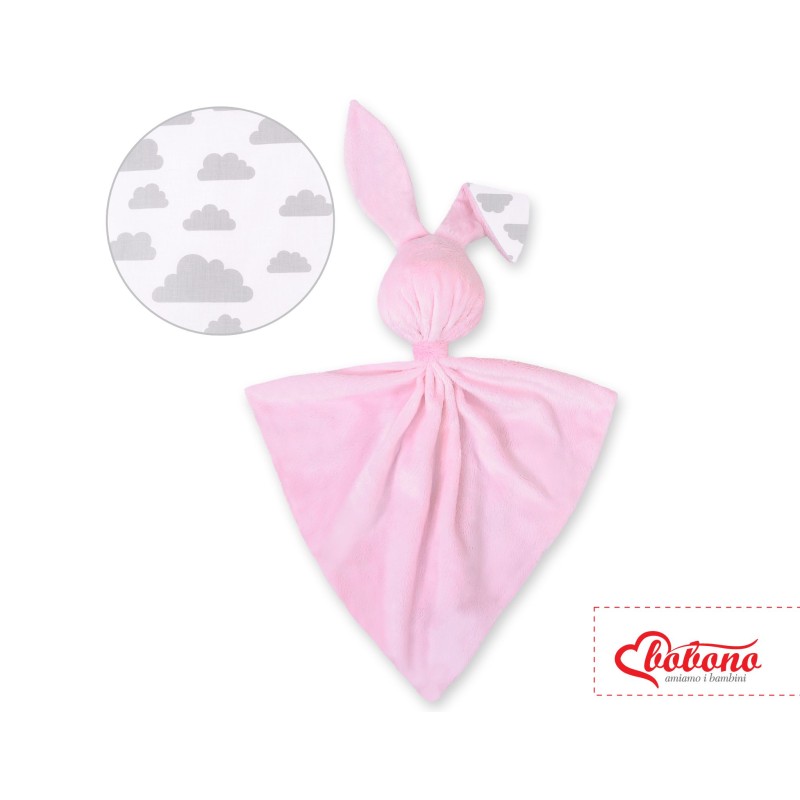 Cuddly rabbit double-sided - clouds gray/pink