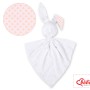 Cuddly rabbit double-sided - Flower pattern peach