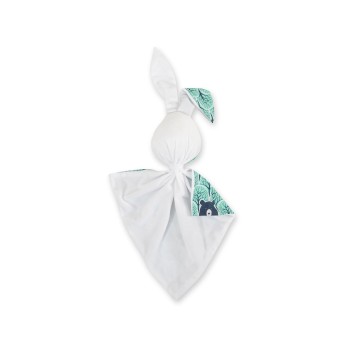 Cuddly rabbit double-sided - mint forest/white
