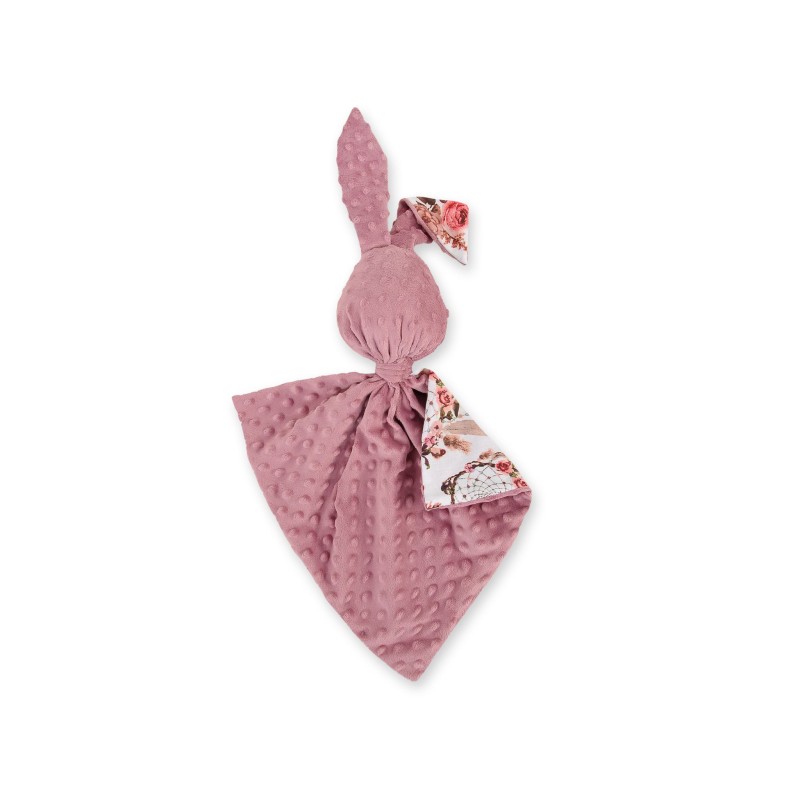 Cuddly rabbit double-sided - flower dream catchers/pastel pink