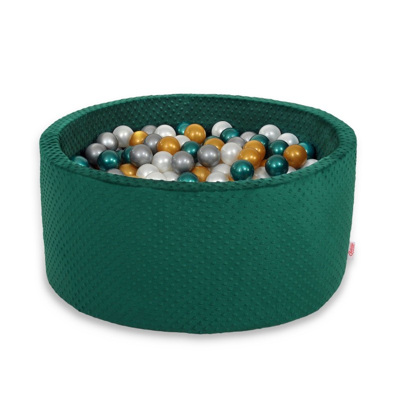 Μπαλοπισίνα minky H-40 cm με 300 Μπάλες - bottle green