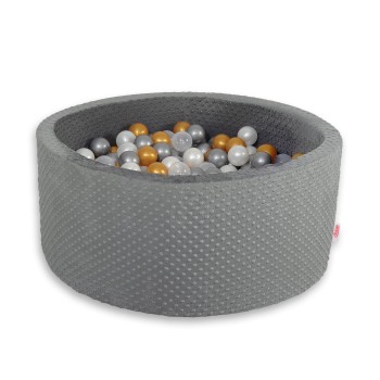 Μπαλοπισίνα minky H-40 cm με 200 Μπάλες - dark gray