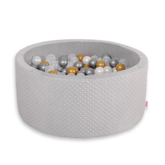 Μπαλοπισίνα minky H-40 cm με 300 Μπάλες - grey