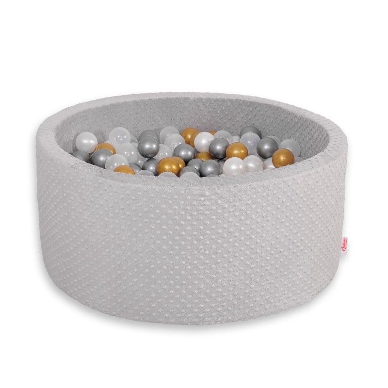 Μπαλοπισίνα minky H-40 cm με 400 Μπάλες 400 - grey