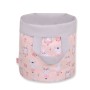 Double-sided toy basket L - ballerinas pink/gray