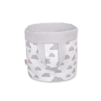 Double-sided toy basket S -  clouds gray/gray