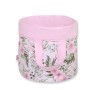Double-sided toy basket M -  peony flower pink/pink