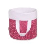 Double-sided toy basket S - wine red stars/white