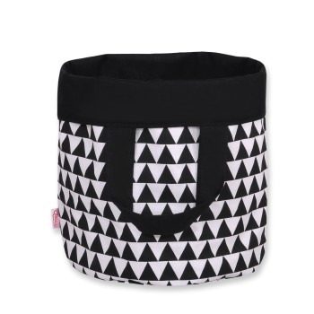Double-sided toy basket S - triangles black/black