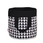 Double-sided toy basket M - triangles black/black