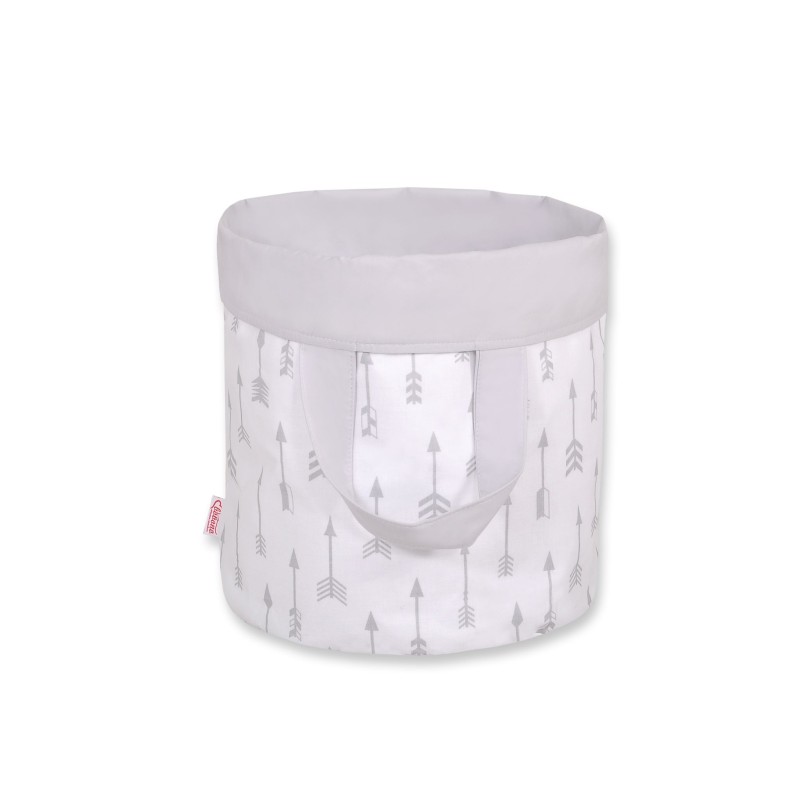 Double-sided toy basket S - grey arrows/gray