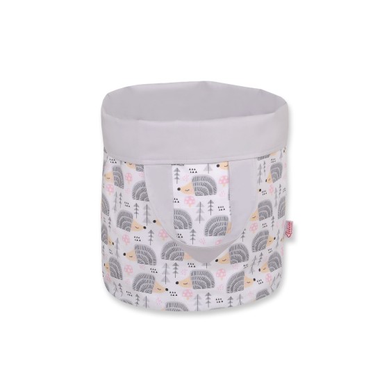 Double-sided toy basket L- hedgehogs gray/gray Double-sided toy basket L- hedgehogs gray/gray