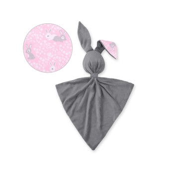 Cuddly rabbit double-sided - pink rabbits