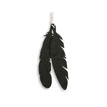 Decorative felt feathers 2pcs - anthracite