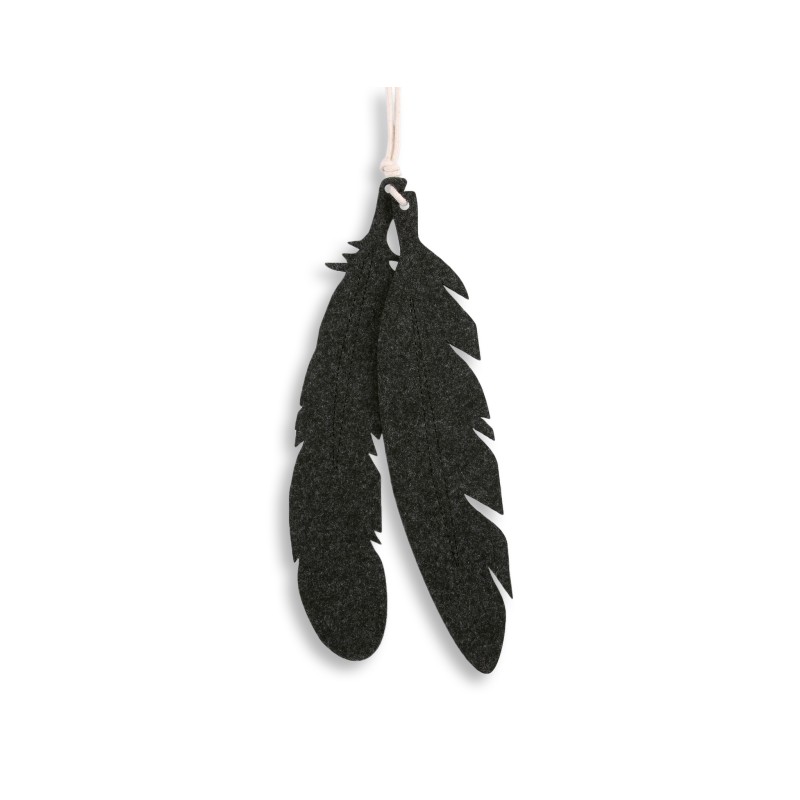 Decorative felt feathers 2pcs - anthracite