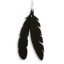 Decorative felt feathers 2pcs - black