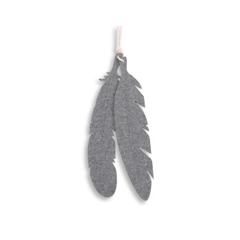 Decorative felt feathers 2pcs - gray