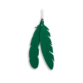 Decorative felt feathers 2pcs - green