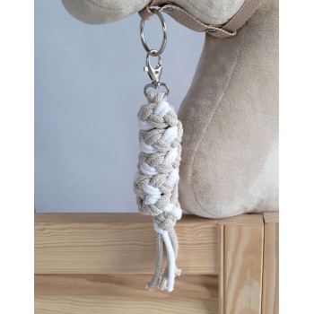 Tether for Hobby Horse made of double-twine cord - white-beige