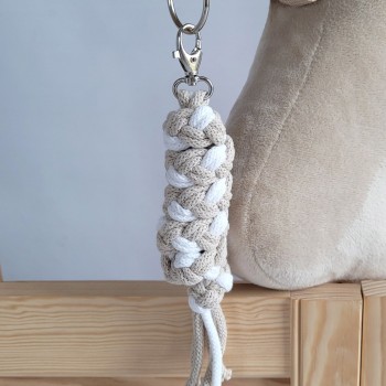 Tether for Hobby Horse made of double-twine cord - white-beige