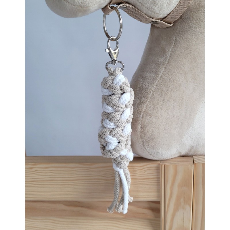 Tether for Hobby Horse made of double-twine cord - white-beige