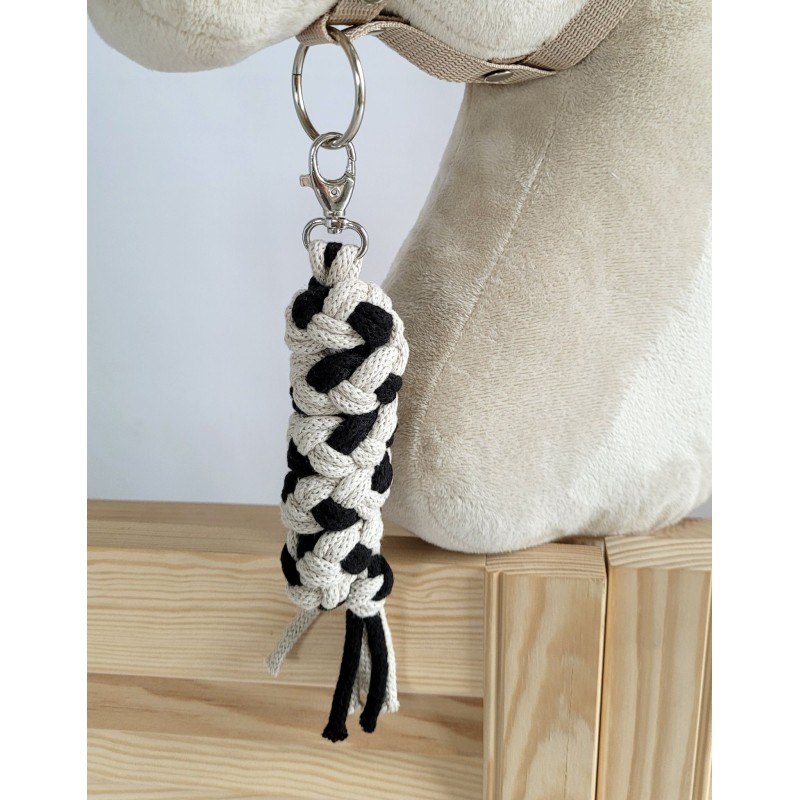 Ιμάντας Δεσίματος Αλόγου για Hobby Horse από Διπλό Κορδόνι Σπάγκου - black-beige