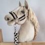 Σετ Αξεσουάρ για Hobby Horse: Καπίστρι A3 με Μαύρο Γουνάκι + Ιμάντας από Κορδόνι με Κλιπ - black-beige