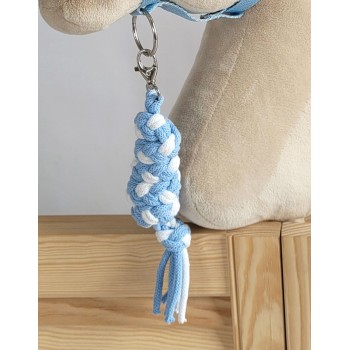 Tether for Hobby Horse made of double-twine cord - white-light blue