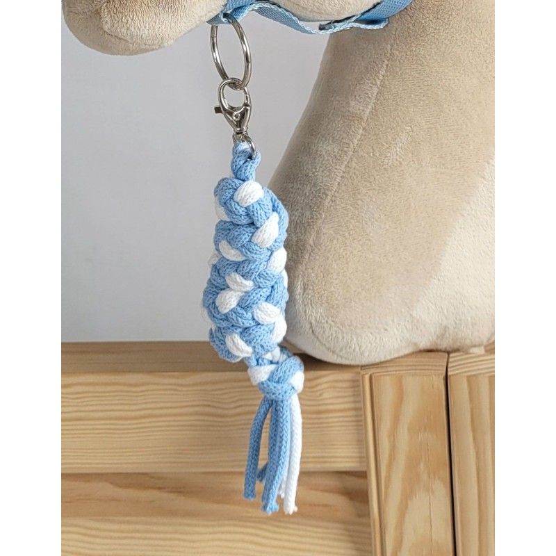 Tether for Hobby Horse made of double-twine cord - white-light blue