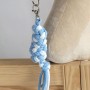 Tether for Hobby Horse made of double-twine cord - white-light blue