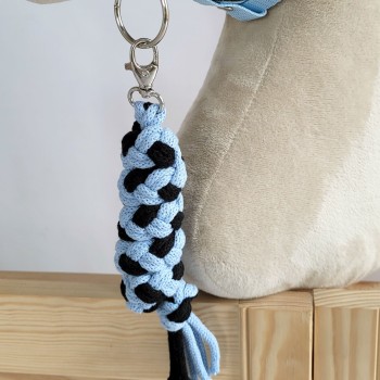 Ιμάντας Δεσίματος Αλόγου για Hobby Horse από Διπλό Κορδόνι Σπάγκου - black-light blue