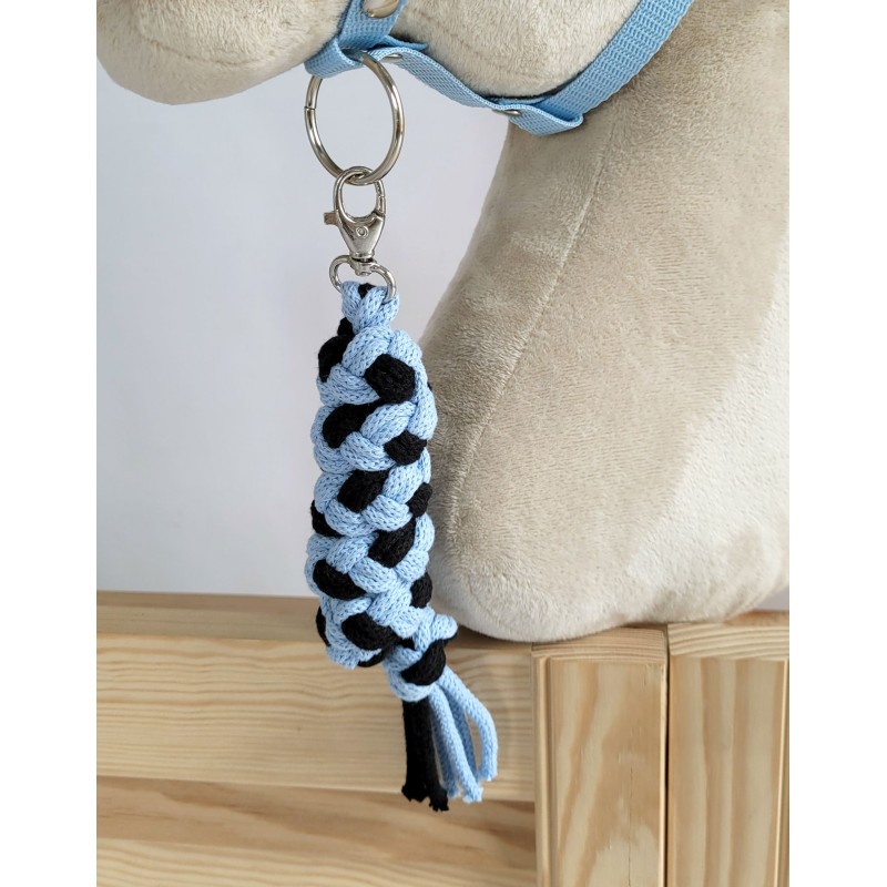 Ιμάντας Δεσίματος Αλόγου για Hobby Horse από Διπλό Κορδόνι Σπάγκου - black-light blue