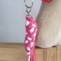 Tether for Hobby Horse made of double-twine cord - white-dark pink