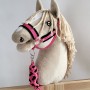 Σετ Αξεσουάρ για Hobby Horse: Καπίστρι A3 με Μαύρο Γουνάκι + Ιμάντας από Κορδόνι με Κλιπ - black-dark pink