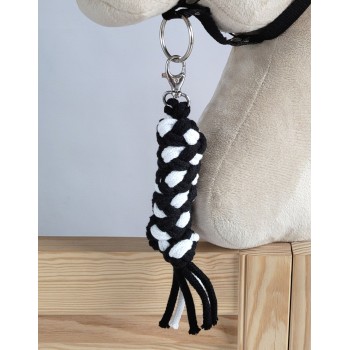 Tether for Hobby Horse made of double-twine cord - white-black