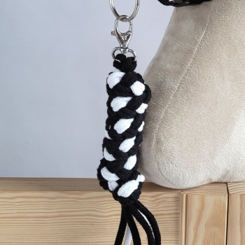 Tether for Hobby Horse made of double-twine cord - white-black