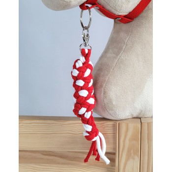 Tether for Hobby Horse made of double-twine cord - white-red