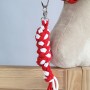 Tether for Hobby Horse made of double-twine cord - white-red