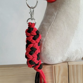 Ιμάντας Δεσίματος Αλόγου για Hobby Horse από Διπλό Κορδόνι Σπάγκου - black-red