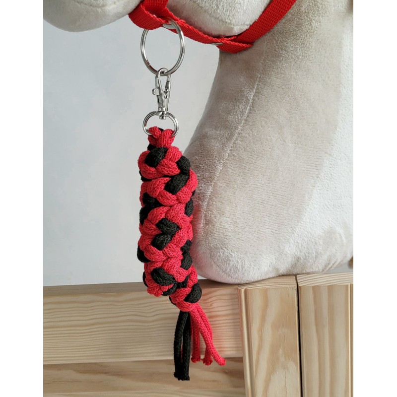 Ιμάντας Δεσίματος Αλόγου για Hobby Horse από Διπλό Κορδόνι Σπάγκου - black-red