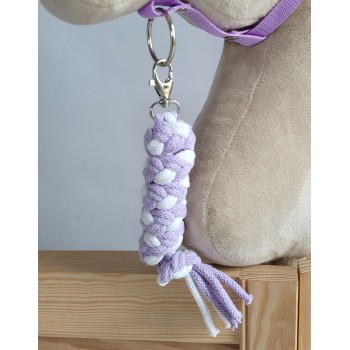 Tether for Hobby Horse made of double-twine cord - white-purple