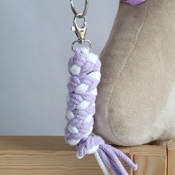 Tether for Hobby Horse made of double-twine cord - white-purple