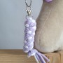 Tether for Hobby Horse made of double-twine cord - white-purple