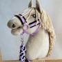Σετ Αξεσουάρ για Hobby Horse: Καπίστρι A3 με Μαύρο Γουνάκι + Ιμάντας από Κορδόνι με Κλιπ - black-purple