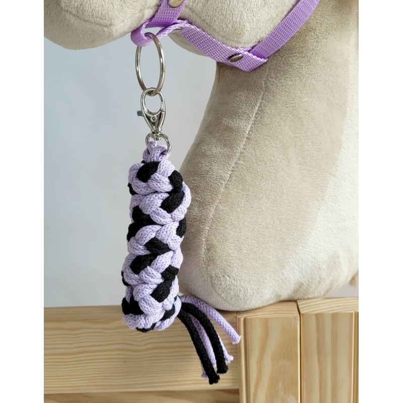 Ιμάντας Δεσίματος Αλόγου για Hobby Horse από Διπλό Κορδόνι Σπάγκου - black-purple